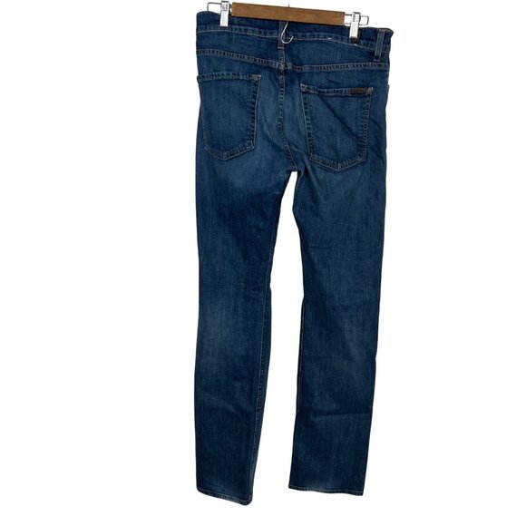 7 For All‎ Mankind Button Fly Denim Blue Jeans Size 32X33 Straight Leg - Picture 2 of 8